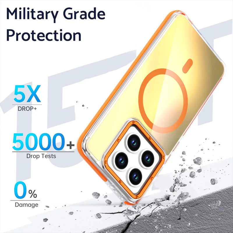 Luxury TPU + Hard PC Anti-Yellow Magnetic Case for Xiaomi 14T Series