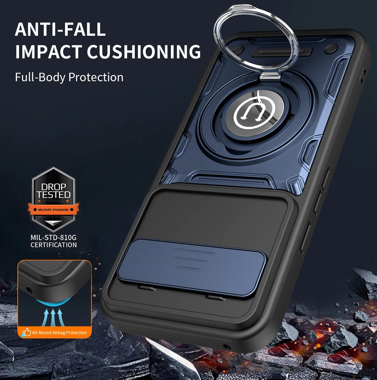360° Rotating Metal Ring Holder Case for Google Pixel 10 Pro XL