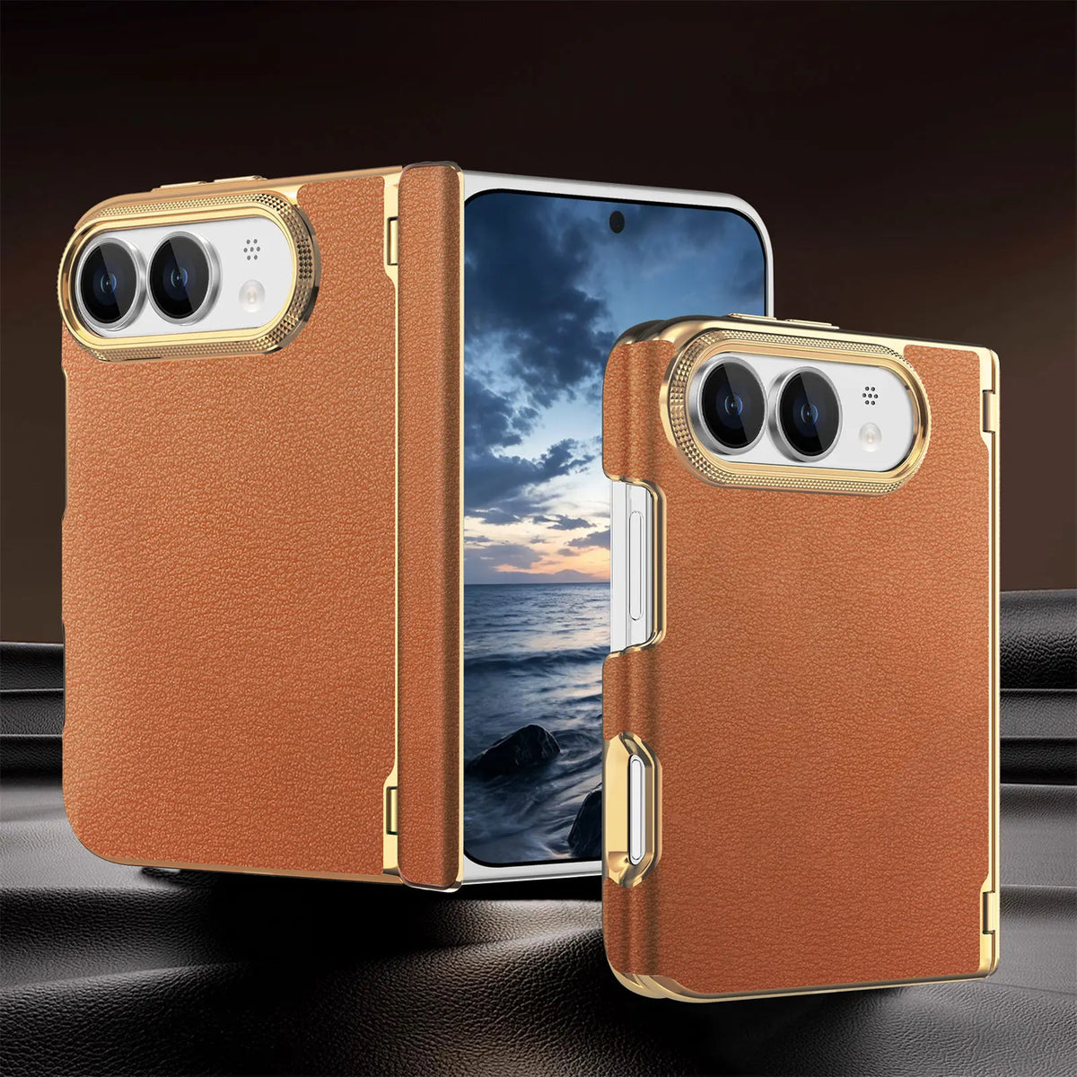 Shockproof Hinge-Reinforced Foldable Case with Lens Protection for iPhone Duo