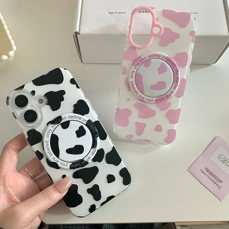 Cow Pattern MagSafe Case for iPhone 16 Series