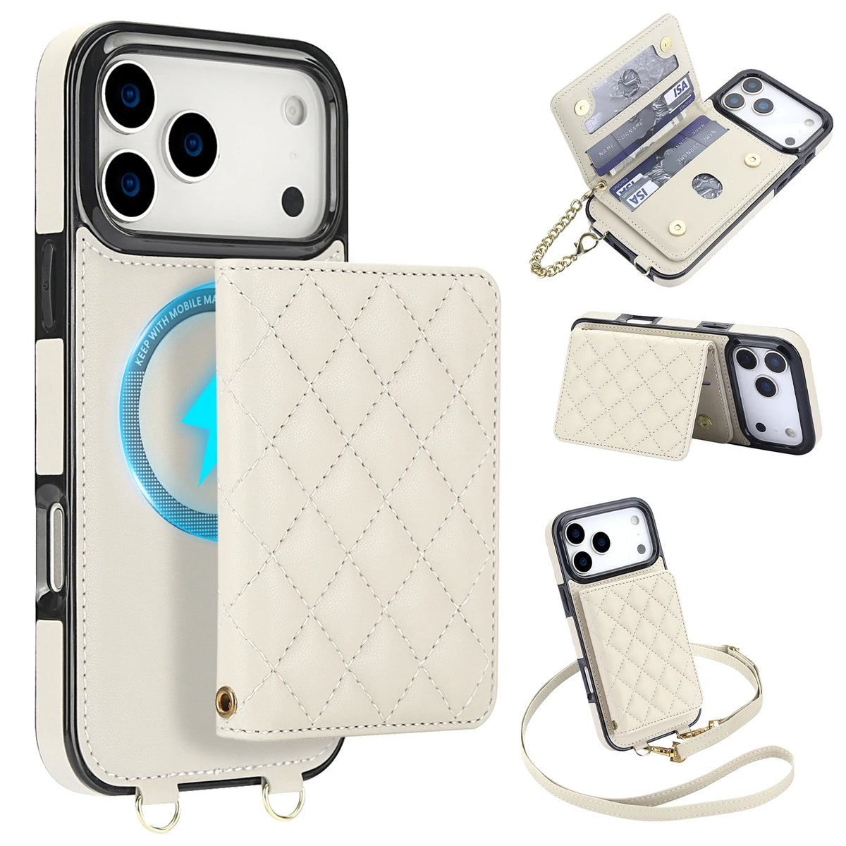 2-in-1 Detachable MagSafe Wallet Case with Crossbody Strap for iPhone 18 Series