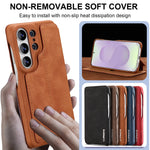 Samsung Galaxy S26 Series Leather Wallet Case with Kickstand