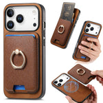 Premium Leather MagSafe Case with Detachable Card Slot for iPhone 17 Series