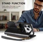iPhone 17 Series Wallet Case with RFID Blocking Card Holder Kickstand