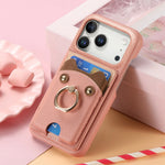 Premium Lychee Pattern Leather Wallet Case with Ring Holder & Vertical Card Slot for iPhone 17 Series