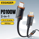 Essager 2-in-1 USB Type-C to USB Type-C/Lightning Cable