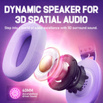 Picun G1 2.4GHz Wireless Gaming Headphones with Spatial Audio and Noise-Canceling Mic