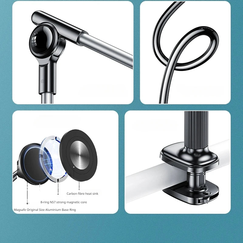 Adjustable Magnetic Lazy Bracket Tablet and Phone Holder