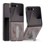 Samsung Galaxy Z Flip 7 PU Leather Magnetic Case with Stand