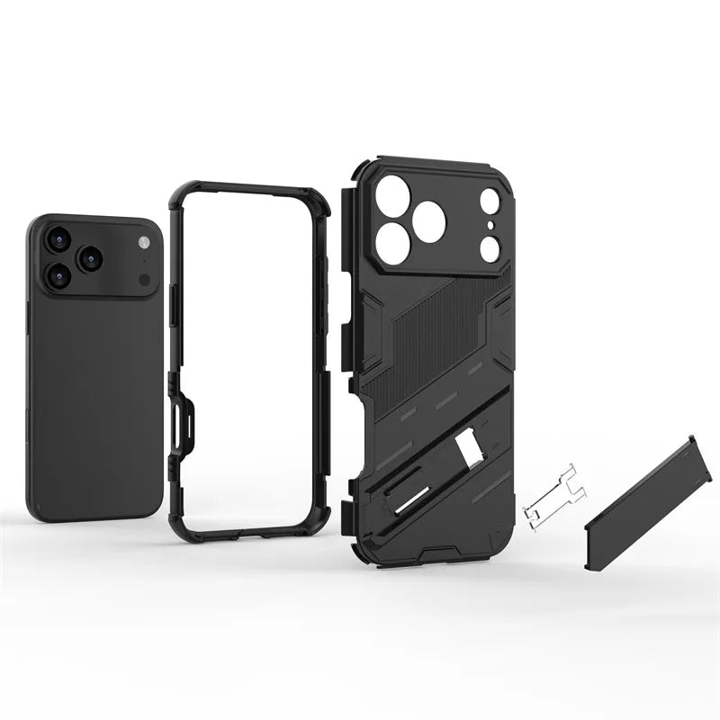iPhone 17 Series Punk Style Bumper Shield Protective Case with Holder