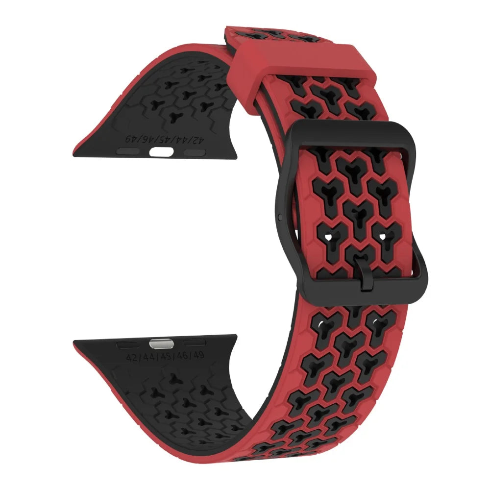 Two-Tone Silicone Band with Pin-and-Tuck Buckle for Apple Watch