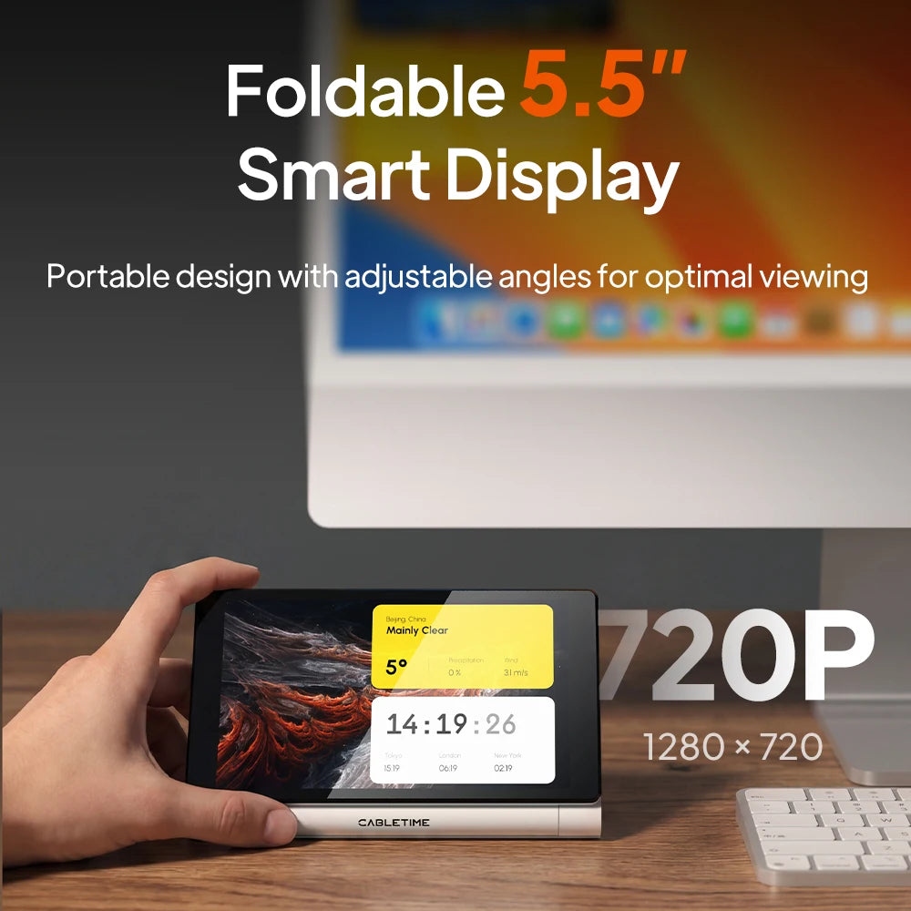 CABLETIME 5.5" Foldable Screen USB-C Dock