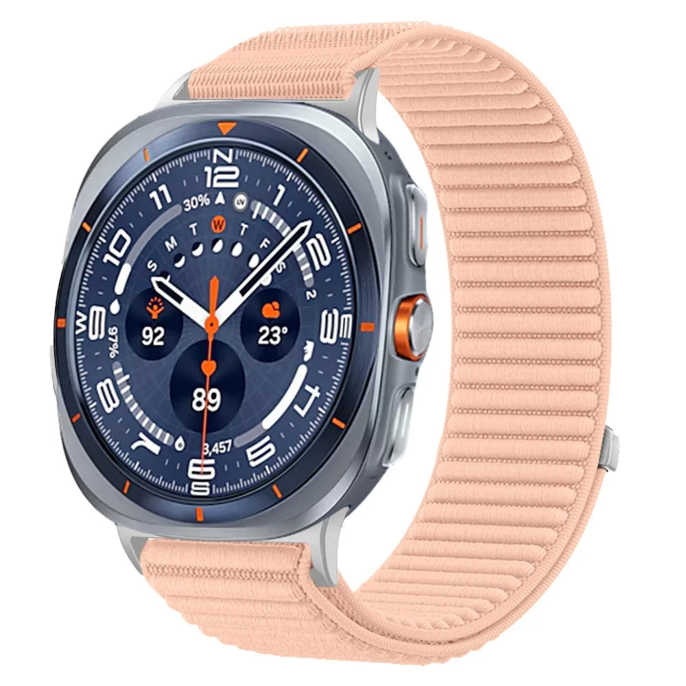 Breathable Nylon Watch Strap with Hook-and-Loop Fastener for Samsung Galaxy Watch Ultra 2