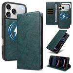 Shockproof Leather Folio Wallet Case with Detachable Magnetic Pouch for iPhone 18 Series