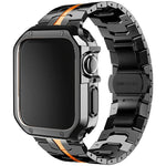 Stainless Steel Link Strap + TPU Case Combo for Apple Watch