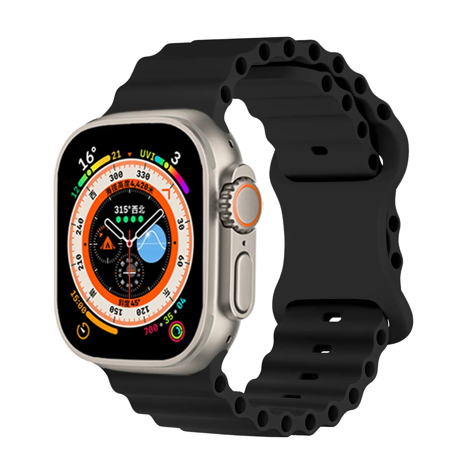 Durable Silicone Ocean Strap for Apple Watch