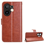 Plain Leather Flip Case with Card Slot & Kickstand for Vivo X200 FE