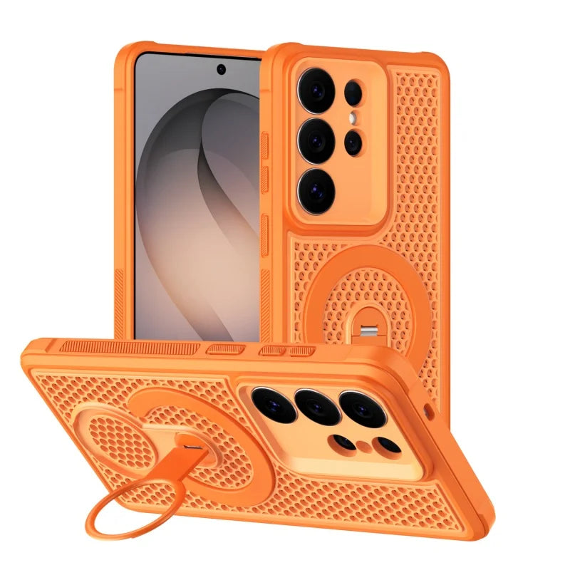 Heat Dissipation Magnetic Case with Adjustable Kickstand for Samsung Galaxy S26 Series