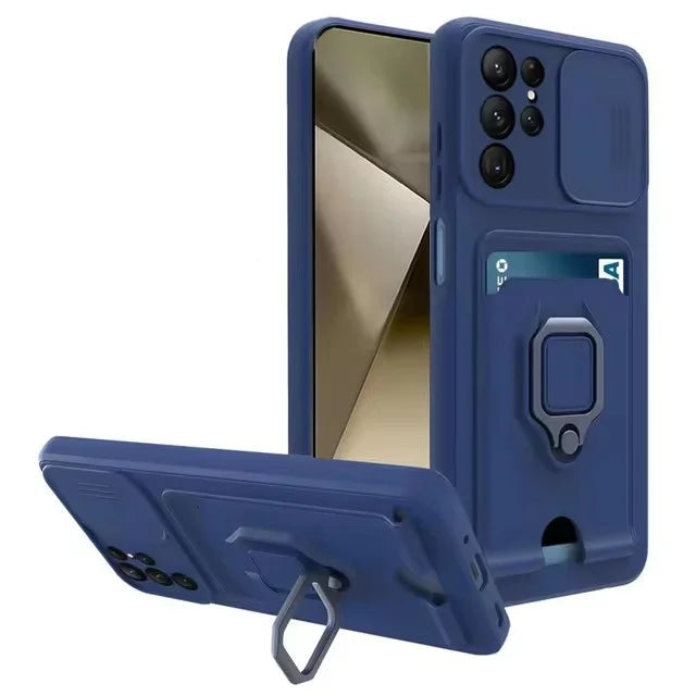 Samsung Galaxy S25 Series Luxury Magnetic Case with Sliding Camera Cover & Ring Holder