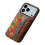 Floral Shockproof Leather Case with Card Slot for iPhone 17 Series