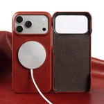 Classic Genuine Cowhide Leather MagSafe Case for iPhone 17 Series