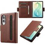 Genuine Leather Hinge Protection Wallet Case with Magnetic S Pen Slot for Samsung Galaxy Z Fold 8