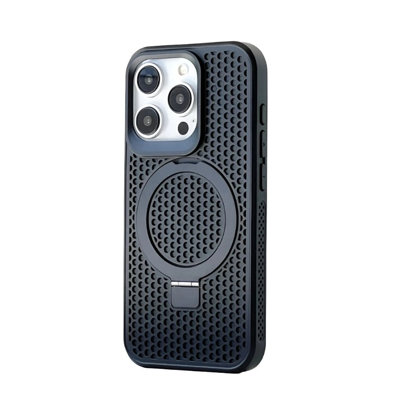 Honeycomb Cooling Magnetic Stand Phone Case for iPhone 15 Series