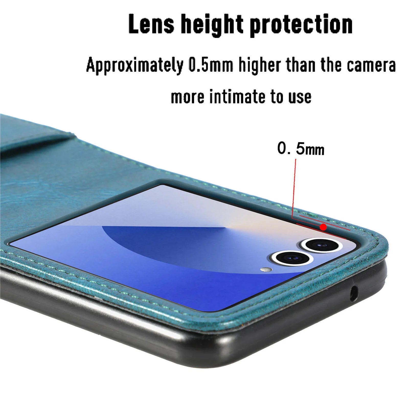 Samsung Galaxy Z Flip 7 PU Leather Protective Case with Built-in Card Holder