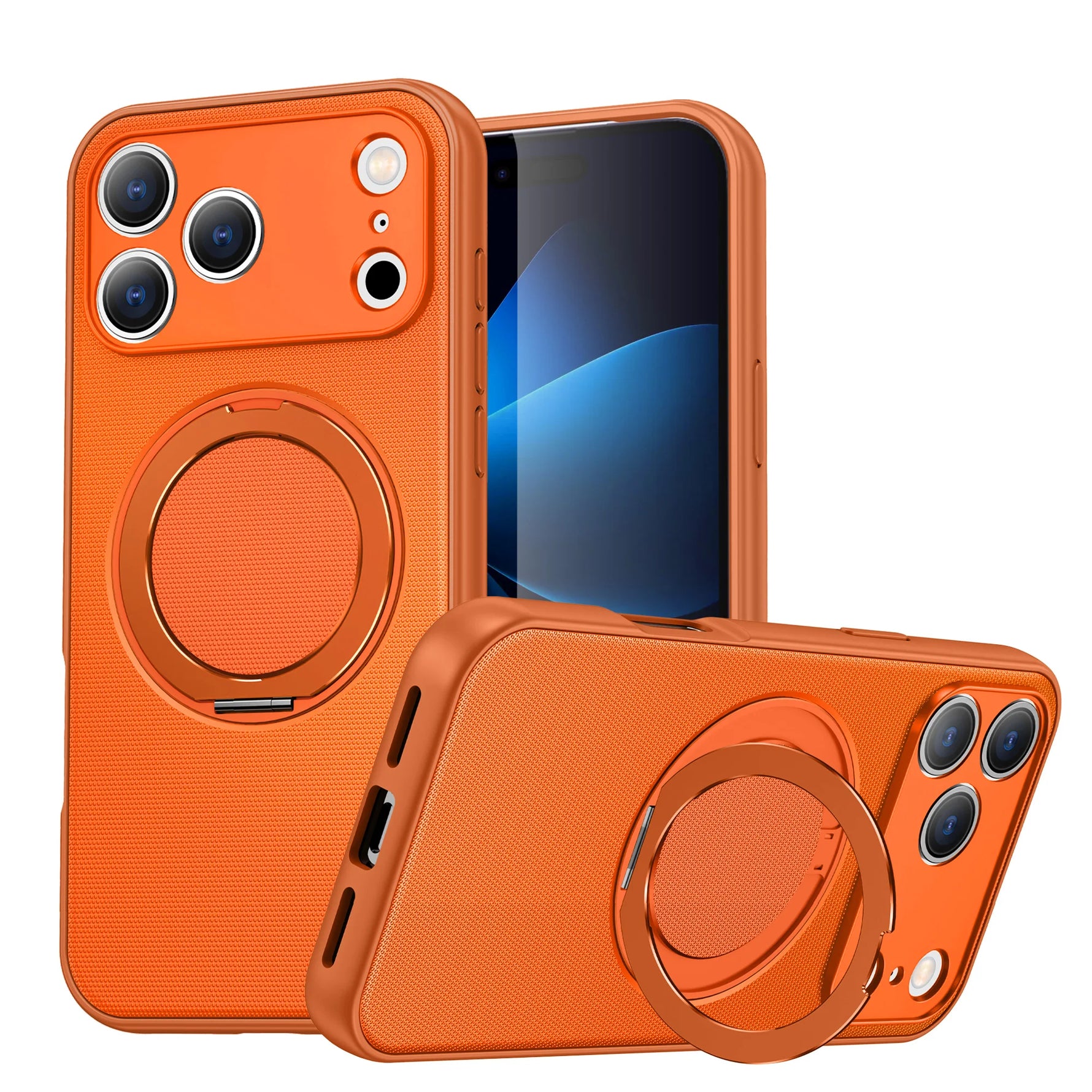 Protective MagSafe Armor Case with Ring Holder for iPhone 17 Series
