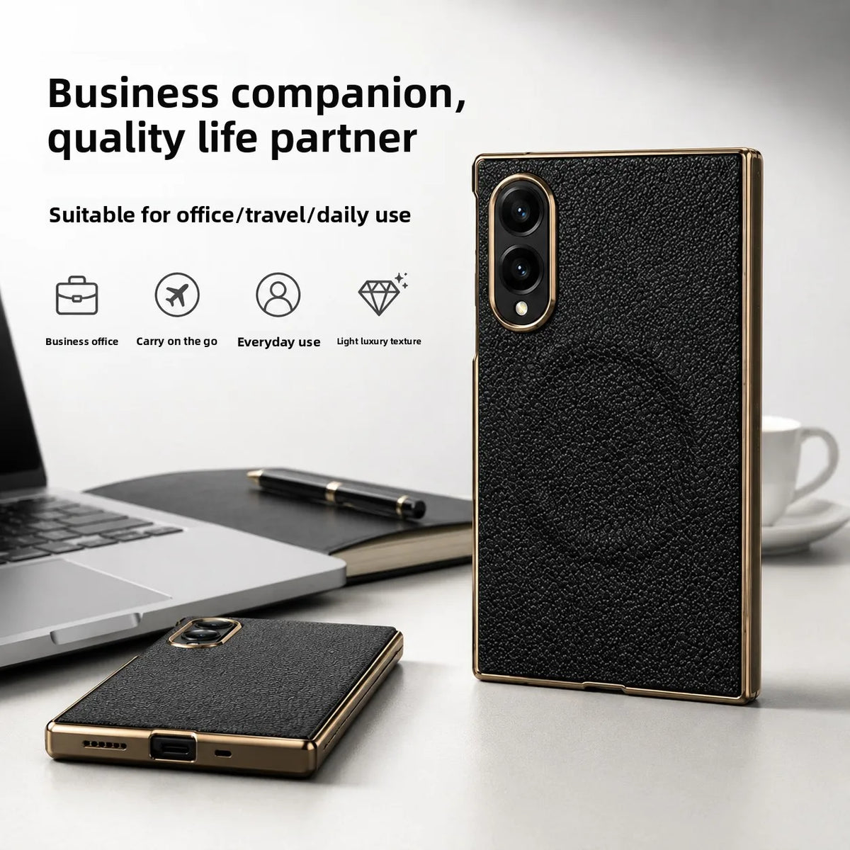 Lychee Grain Leather Magnetic Case for Samsung Galaxy Z Fold 8
