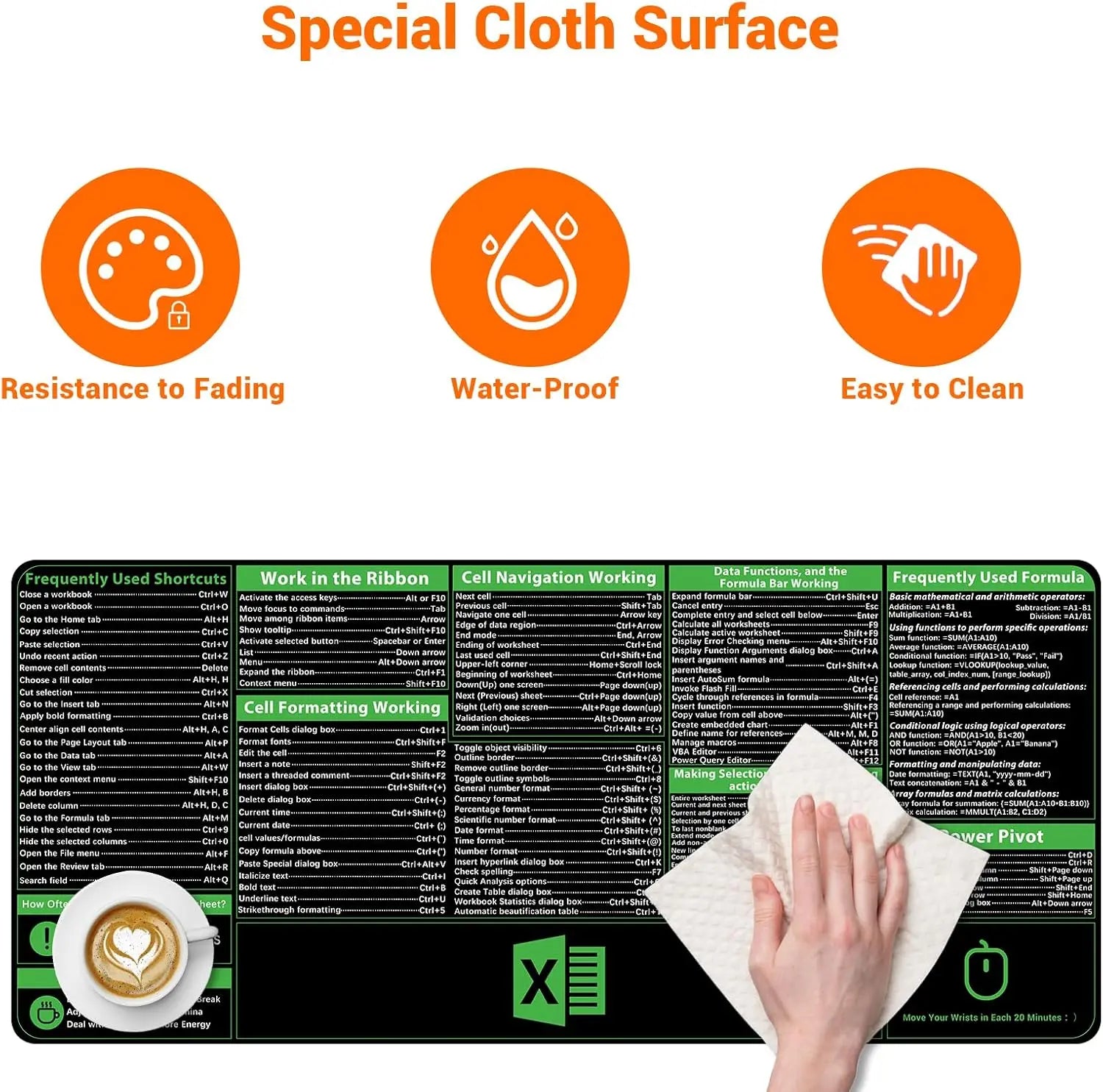 Excel Shortcut Keys Cheat Sheet Desk Pad