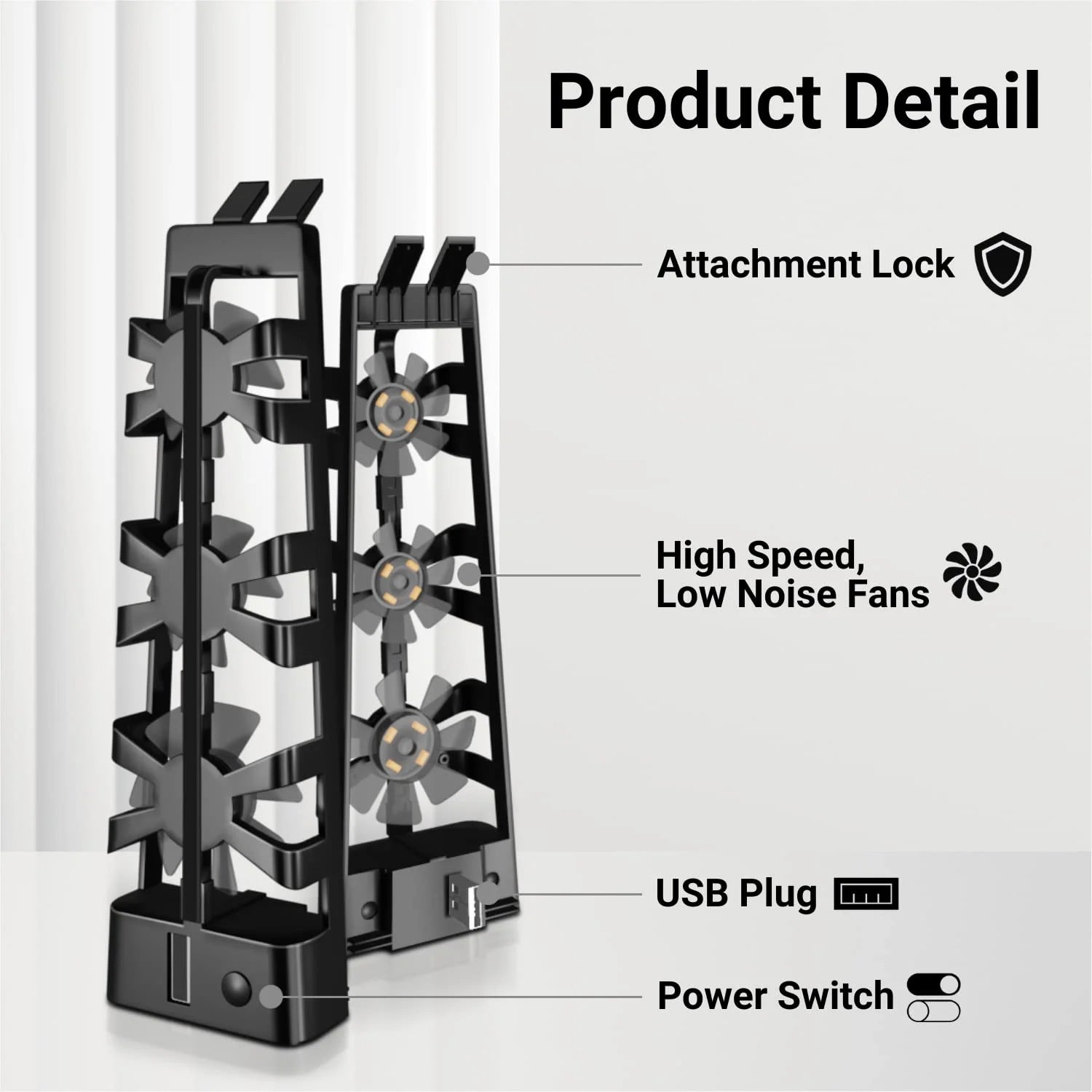 Cooling Fan with LED Light for PlayStation 5 Console (Disc and Digital Editions)