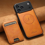 iPhone 17 Series MagSafe Leather Case with Detachable Card Sloth