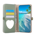 iPhone 15 Series Crossbody Wallet Case with Built-In Mirror and Kickstand
