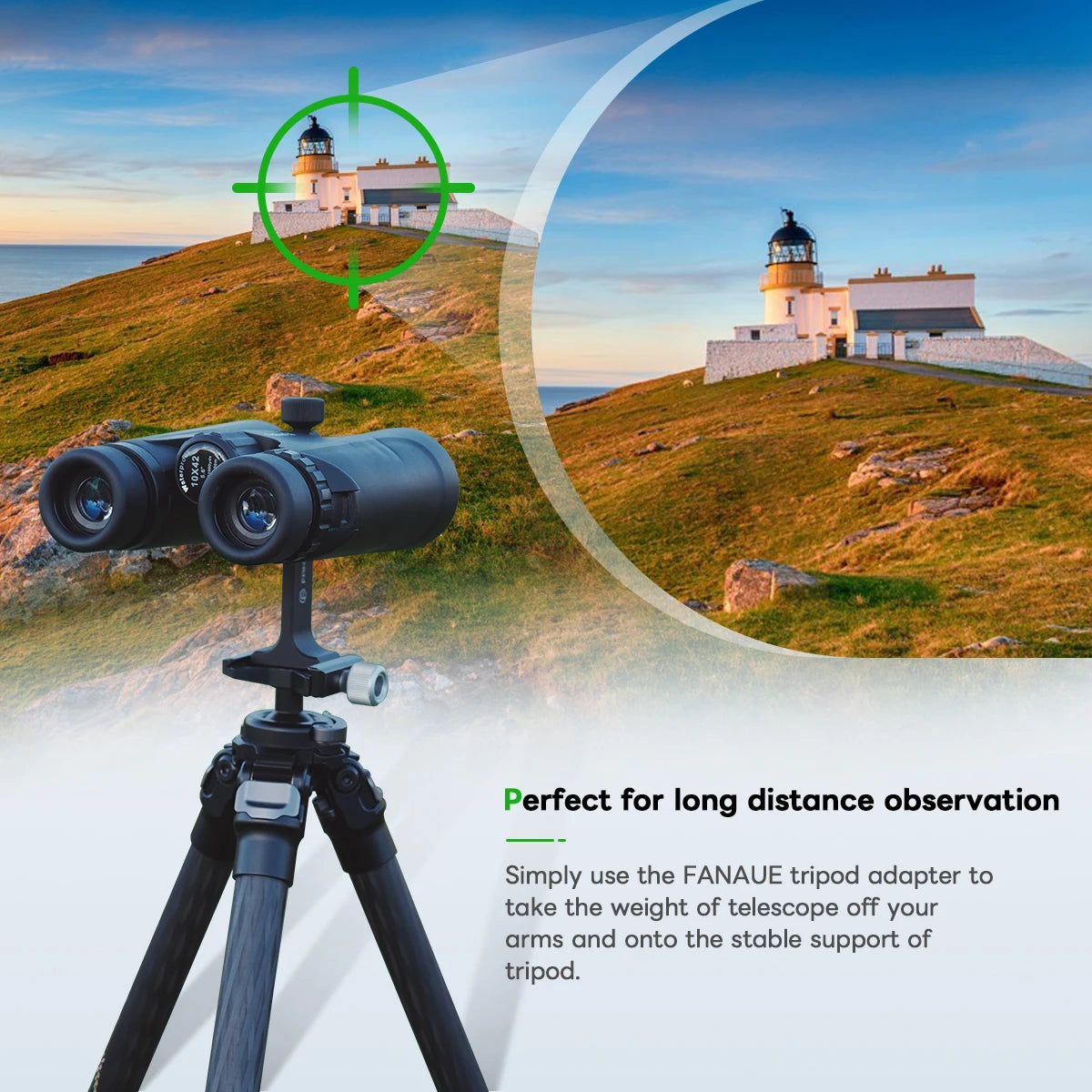 Aluminum Binoculars Tripod Adapter with Arca Swiss Quick Release Base