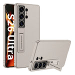 Shockproof Suede Leather Case with Hidden Stand for Samsung Galaxy S26 Ultra