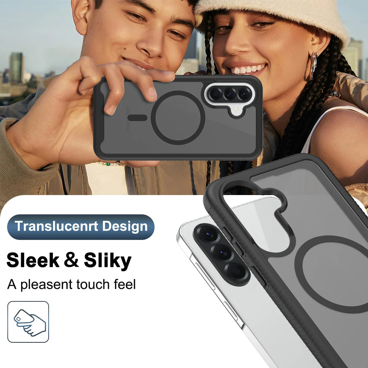 Samsung Galaxy A57 Magnetic Armor Case with PET Screen Guard