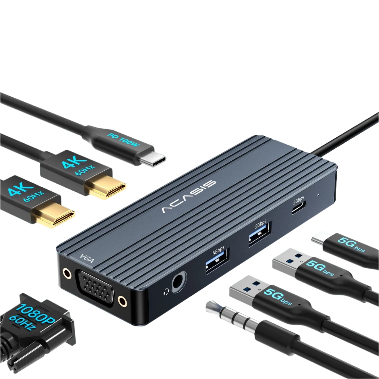 Acasis DS-0801 8-in-1 USB-C Docking Station