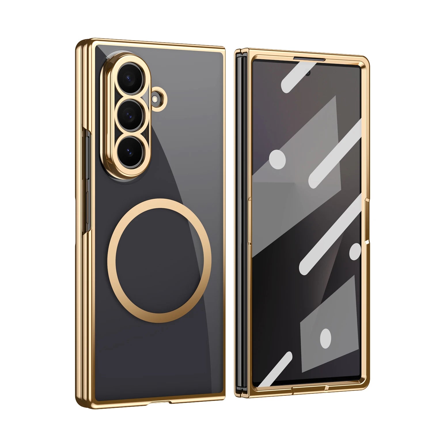 Samsung Galaxy Z Fold 7 Magnetic PC Case with Tempered Glass Film