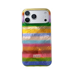Transparent Rainbow Foil Striped Case for iPhone 17 Series