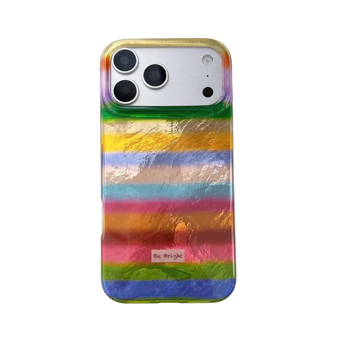 Transparent Rainbow Foil Striped Case for iPhone 17 Series