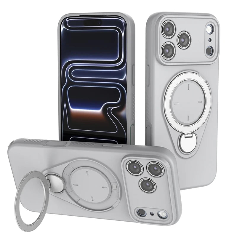 Full Protection MagSafe Case with Rotating Ring Stand for iPhone 17 Series