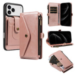 Textured Leather Detachable Wallet Case with Crossbody Strap for iPhone 18 Series