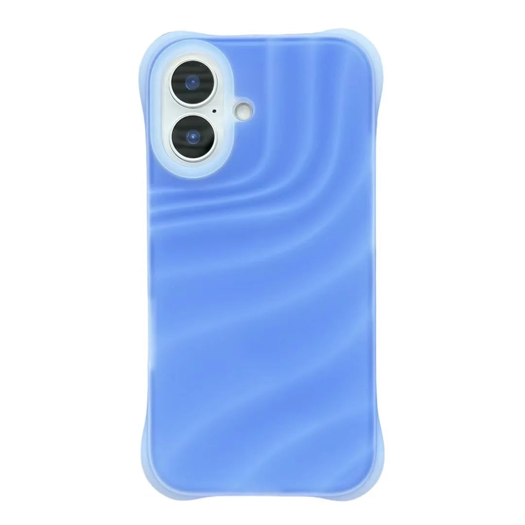 Soft Liquid Silicone Jelly Case with Fluorescent Wave Design for iPhone 16 Series