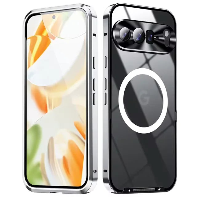 Google Pixel 9 Pro XL Aluminum Metal Frame Magnetic Wireless Charging Case