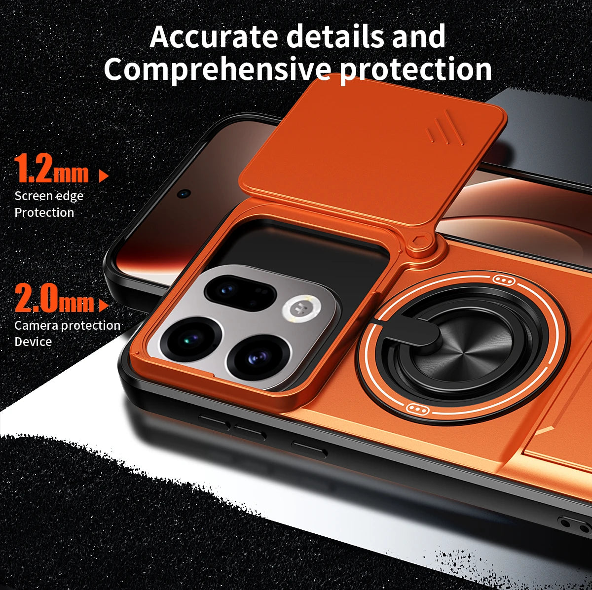 Armor Protective Case with Ring Holder for OPPO Find X9 / X9 Pro