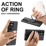 Samsung Galaxy S25 Ultra Denim Magnetic Case with 360° Ring Bracket & Kickstand