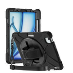 Shockproof Rotating Kickstand Case with Adjustable Hand Strap for iPad Air M3 (2025)