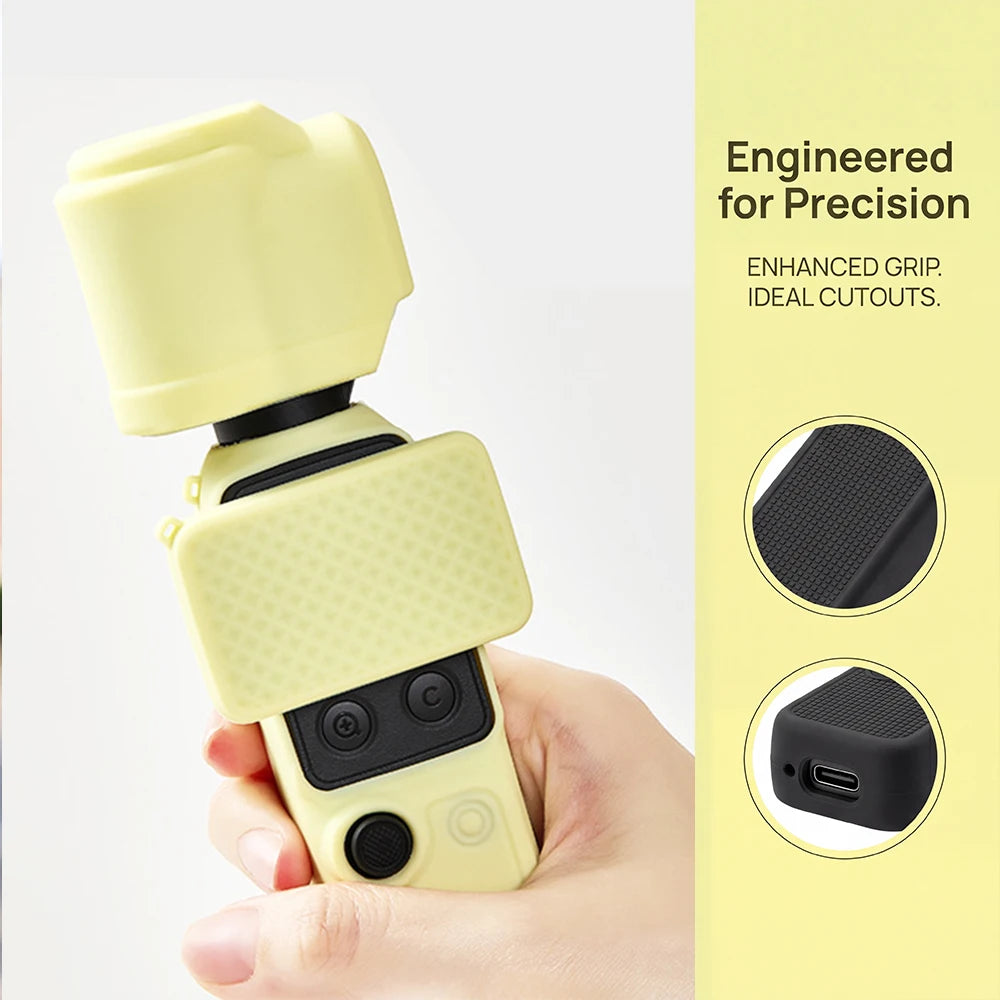 Silicone Case & Ultra-Clear Glass Screen Protector for DJI Osmo Pocket 4