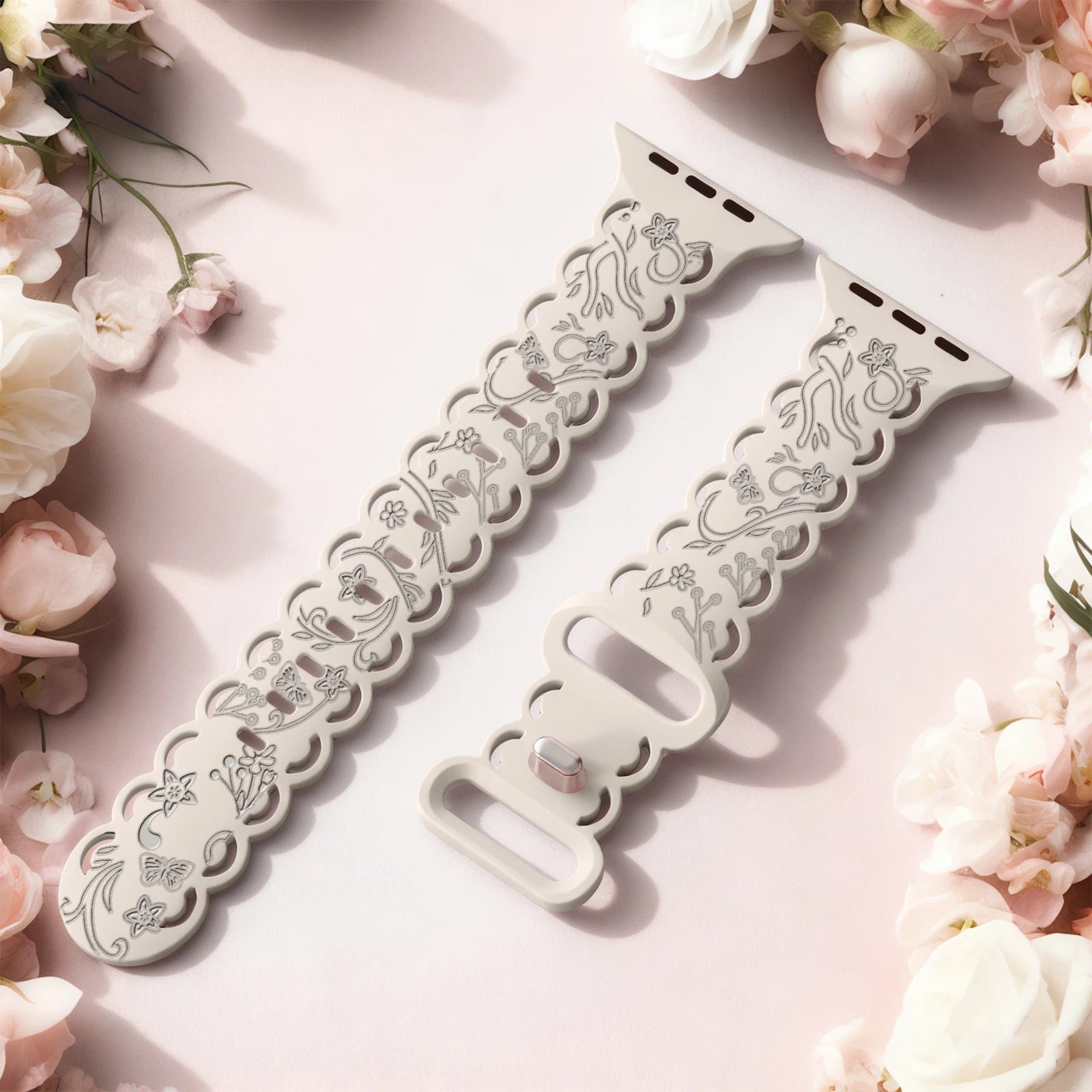 Women’s Breathable Floral Silicone Band for Apple Watch